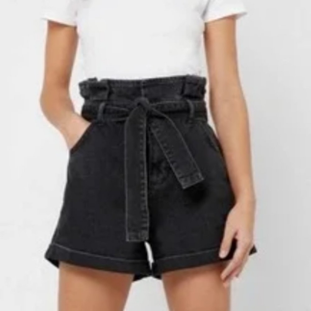 NWOT Pistola Black Denim Paperbag Shorts